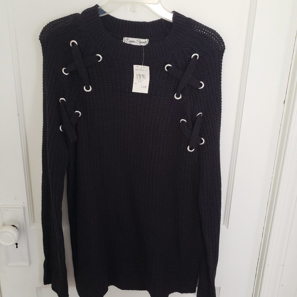 NWT Black Long Sleeve Sweater Size 1x